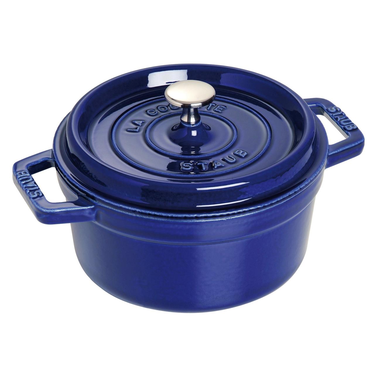 Staub 40510-264-0 Cocotte rund dunkelblau 20cm (Bräter + Schmortopf, Eisen, 20 x 14.20 cm) (40510-264-0)