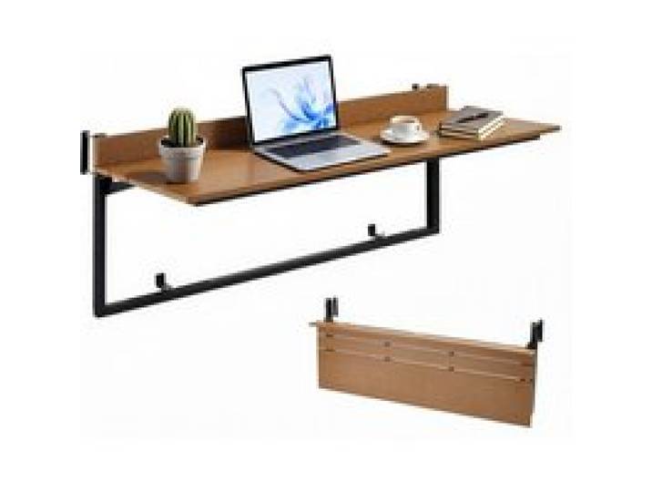 VEVOR Balkonhängetisch 1200x370 mm Klapptisch 27 kg Hängetisch Balkontisch, für Terrasse, Garten oder Balkon, Passend für 35–60 mm Geländer, 5-fach Höhenverstellbar, aus Holz-Kunststoff-Verbundmaterial