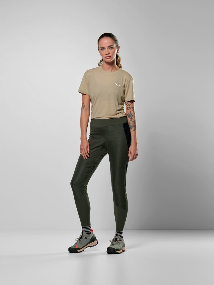 Salewa Trekkingleggings "Puez Hemp" in Khaki - 40