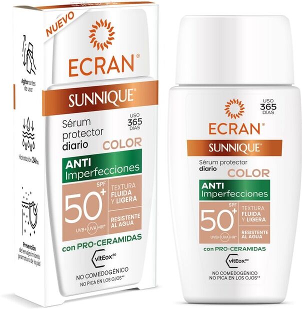 Ecran Sunnique Sérum Anti Imperfeições Com Cor SPF50+ 40 ml