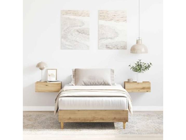 Bettgestell Holzwerkstoff Lattenrost stabil Schlafzimmer Artisan Eiche Bettgestell ohne Matratze Artisan-Eiche 90x200cm Holzwerkstoff Stabil Lattenrost Schlafzimmer Möbel
