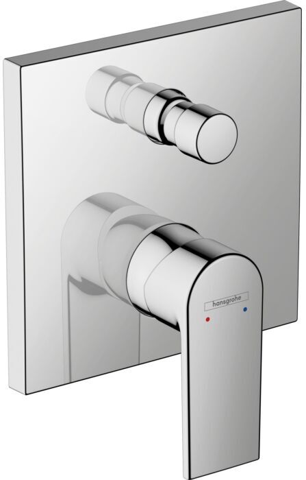 Hansgrohe Vernis Shape Fertigmontageset 71469000 Unterputz-Wannenarmatur, mit integrierter Sicherungskombination, chrom