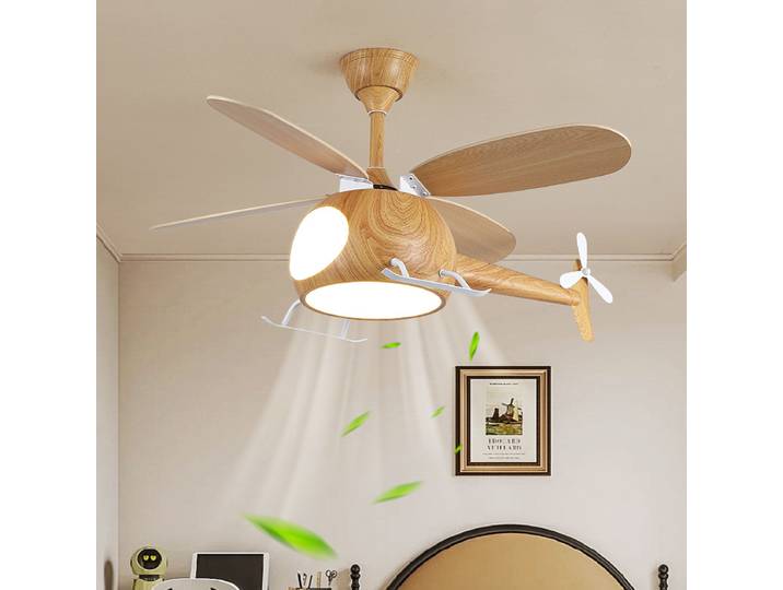 Lampes de plafond postmodernes de style dessin animé, ventilateur hélicoptère pour salon, luminaires LED d'intérieur pour chambre d'enfant, lustre, appareil électroménager