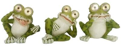 Santa's Workshop "5.5"" Resin Solar Frogs, Set of 3"