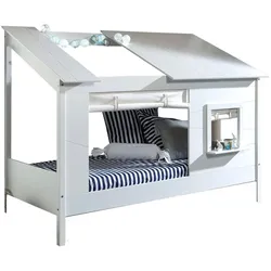HAUSBETT Katareena 214x159x105 aus MDF+Massivholz in Weiß