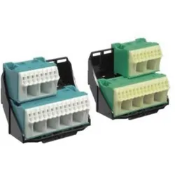 Hager, Verteilerschrank Zubehör, HAG FZ384 Träger mit 2x28 PE/N-Klemmen in Quick-Connect