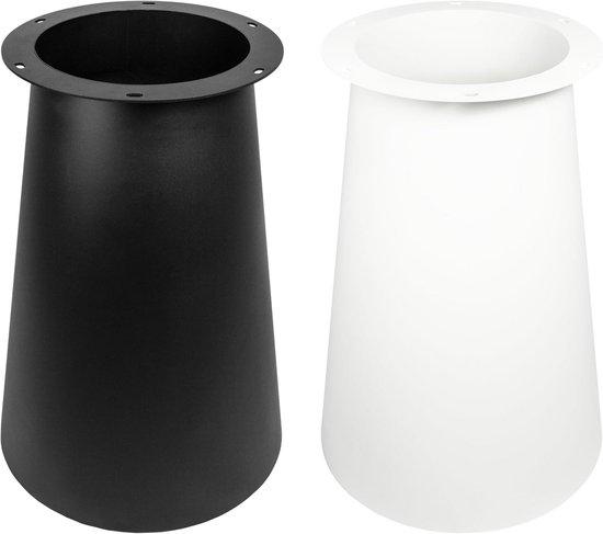 Famanu Tischuntergestell Metall Kegelform Hoch 72 cm Japanisches Design Schwarz/Weiß