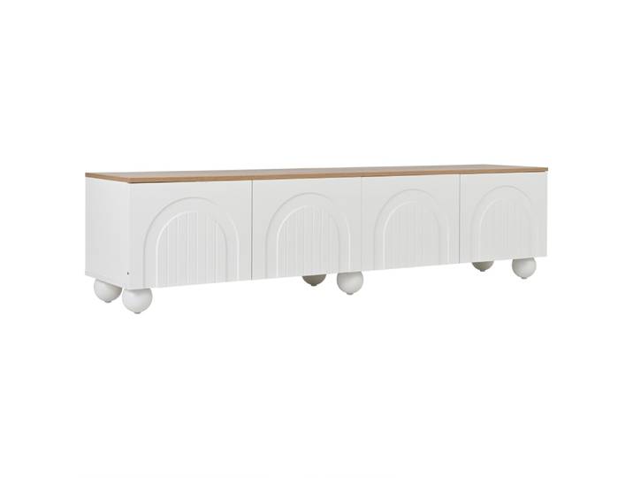 Meuble tv avec 4 compartiments et 6 pieds métalliques pour tv 80''