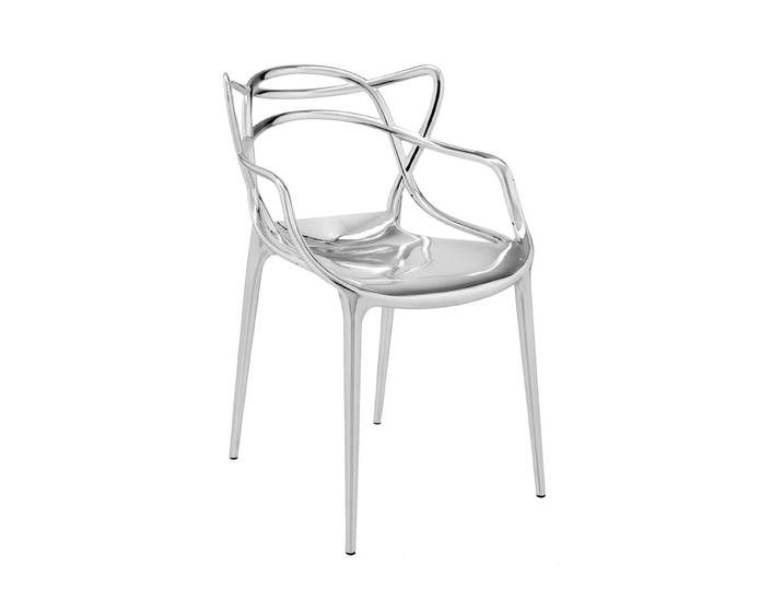 KARTELL chaise MASTERS MÉTALLISÉ PRECIOUS COLLECTION (Chrome - Technopolymère thermoplastique recyclé à charge minérale et métallisée)