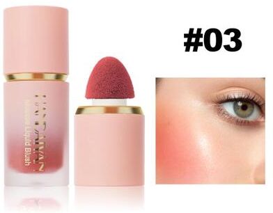 Inspire Select VelvetGlow 6 Color Matte Liquid Blush Long Lasting Waterproof Cheek Tint With Built In Sponge Applicator 03