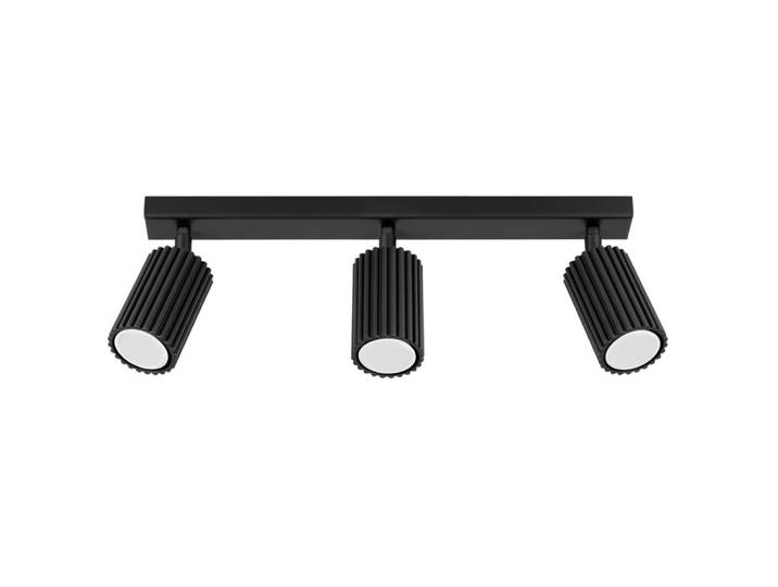 Plafonnier avec 3 spots noirs orientables en relief