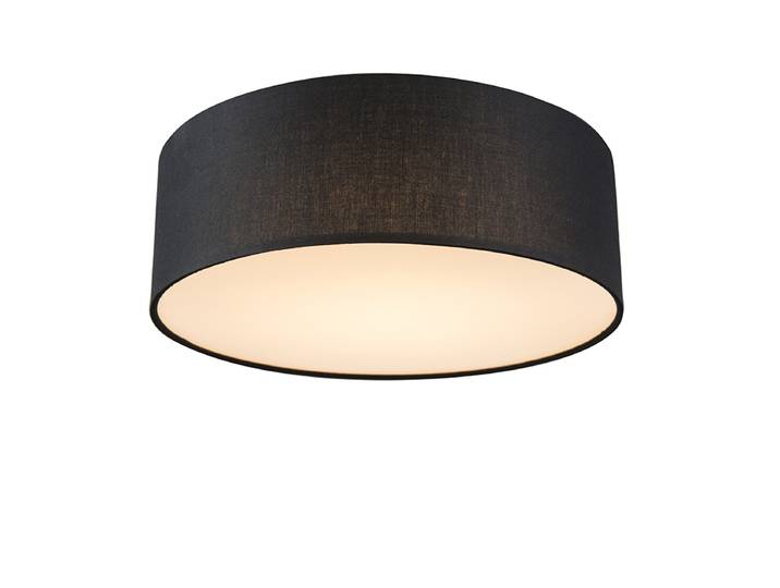 Plafonnier noir 30 cm avec LED intégrée - Drum LED