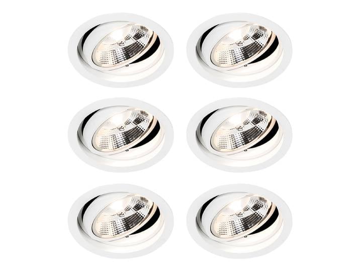 Lot de 6 Spot encastrable moderne blanc réglable - Chuck 111