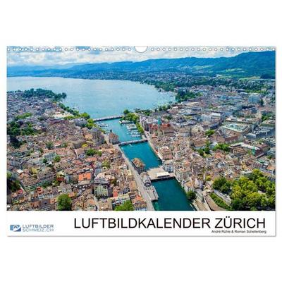 Luftbildkalender Zürich (Wandkalender 2027 DIN A3 quer), CALVENDO Monatskalender