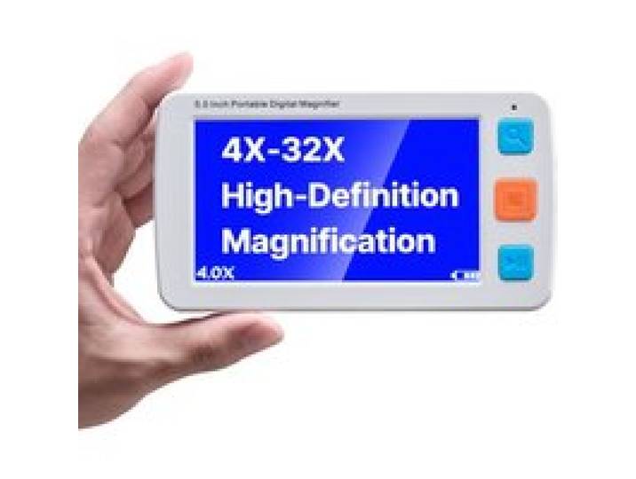 VEVOR Loupe Numérique Portable, Loupe Électronique HD 5 pouces, Aide à la Lecture de Basse Vision, Zoom 4x - 32x, avec 17 Modes Couleur, Sortie AV, Poignée Pliable, Écran LCD 5 Niveaux de Luminosité