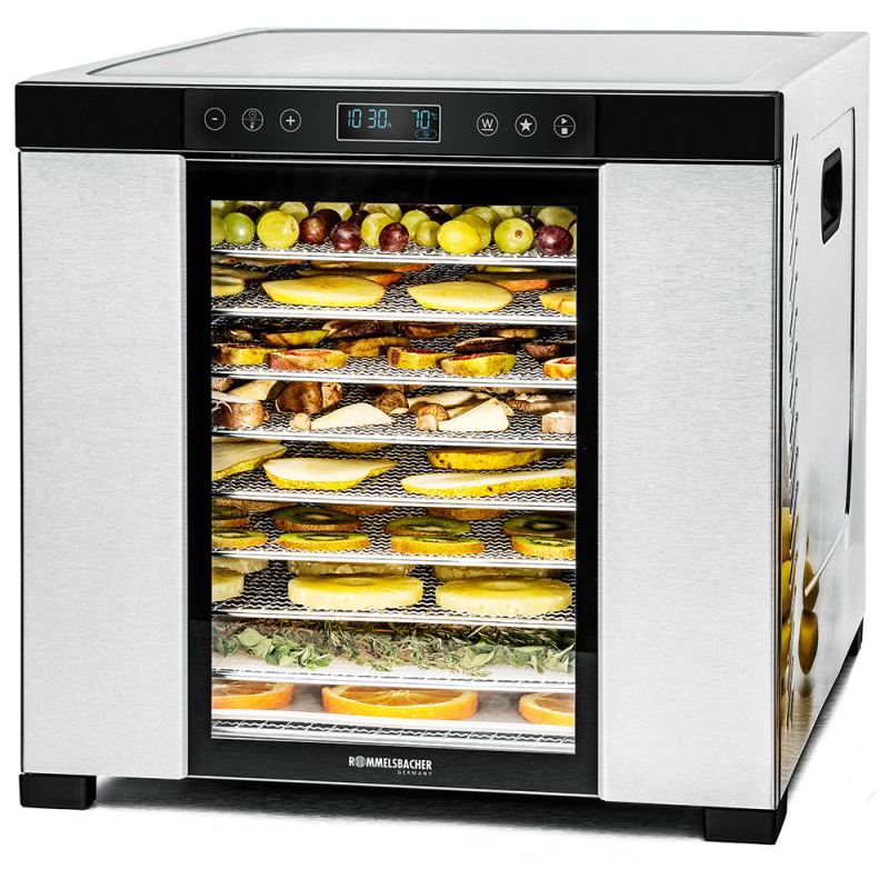 Rommelsbacher Dörrautomat DA 1050 edelstahl/schwarz 1.100 Watt Dörrfläche 39,4cm x 38cm pro Ebene