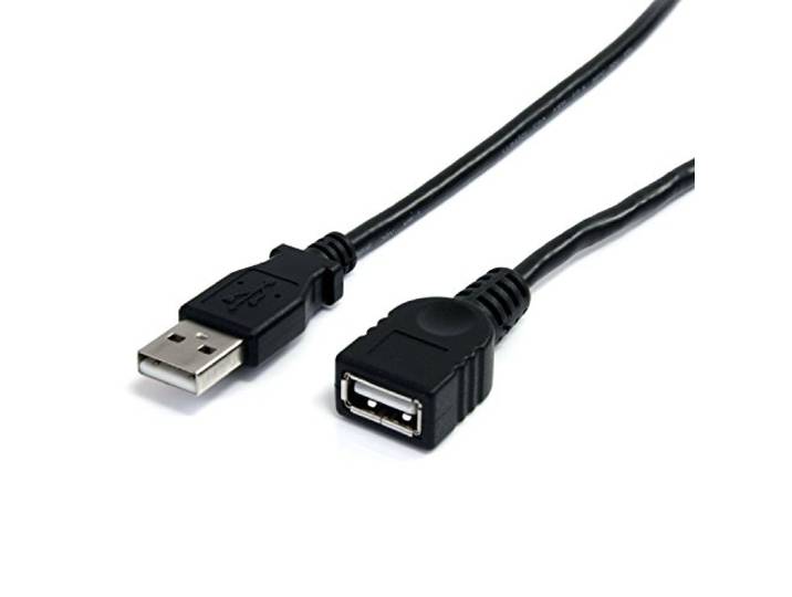 StarTech. com USB verlengkabel (USB 2.0, 90cm, USB-A, stekker op bus, zwart)