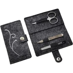 Maniküre-Etui aus Filz "Strass" grau, 3-teilig 1 St