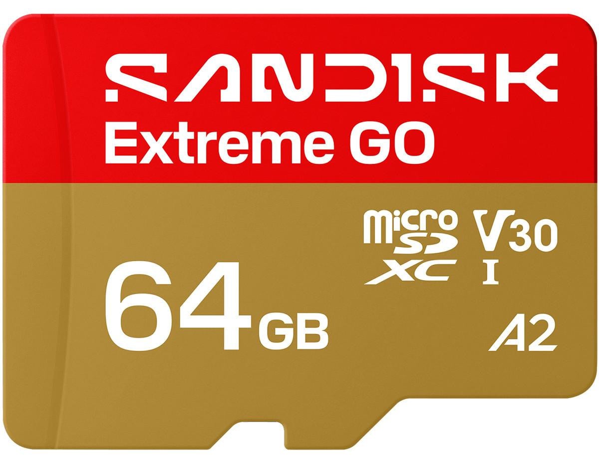 SanDisk Extreme Go microSDHC UHS-I Flashgeheugenkaart - 64 GB - A2 / Video Class V30