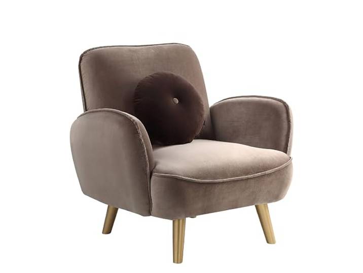 Atlantic Home Collection Armlehnensessel Ben Oriental, Samt Hellbraun, inklusive Dekokissen, Polyester, Taupe
