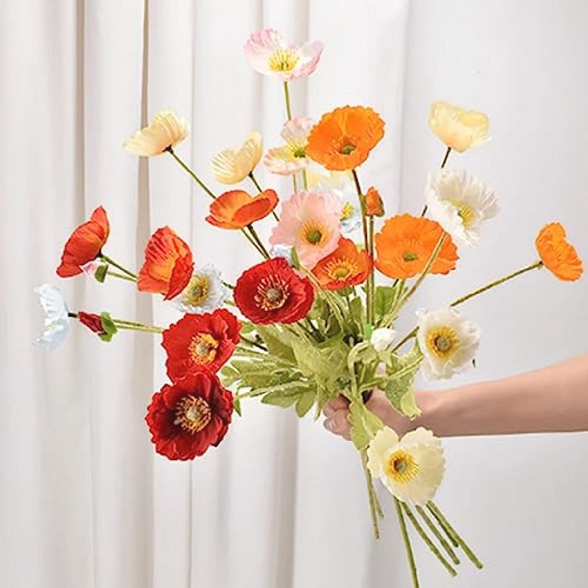 6 Stuks Kunstmatige Papaver Bloemen voor Woondecoratie en Bruiloften