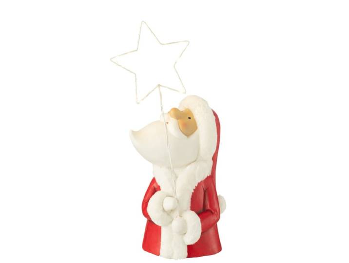 Père noël à led en polyrésine multicouleur 23x23x67 cm