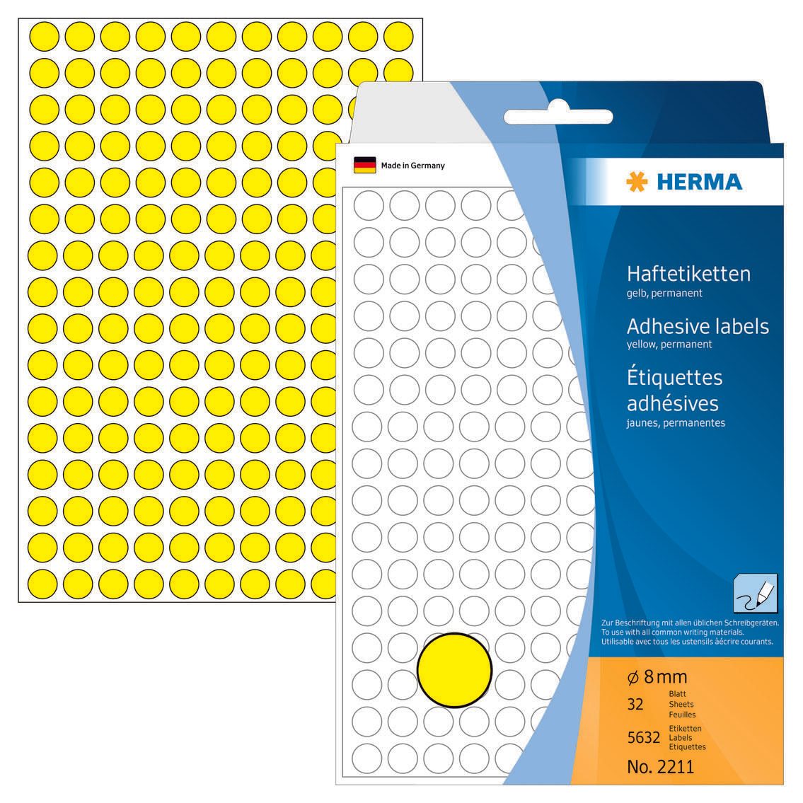 HERMA Klebepunkte Ø 8,0 mm gelb 2211