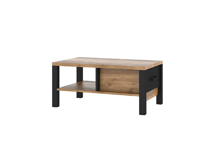 Table basse 1 tiroir Lyam Bois et Noir