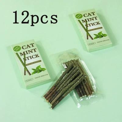 Uplifted Finds 6pcs Natural Matatabi Silvervine Cat Mint Chew Sticks cat Mint Stick 12 Pcs