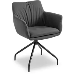 [de]sign & more Stuhl Tores Leder Schwarz