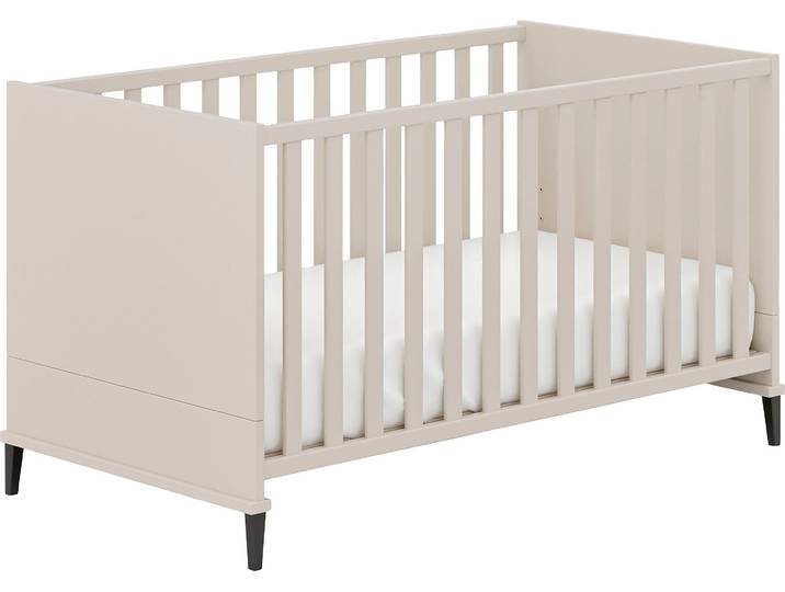 Babybett HOME AFFAIRE ARI , beige (cashmere, beige), B:77cm H:82cm L:146cm, Holzwerkstoff, Babybetten, Babybett, 4-fach höhenverstellbar, umbaubar zum Juniorbett Kindersofa