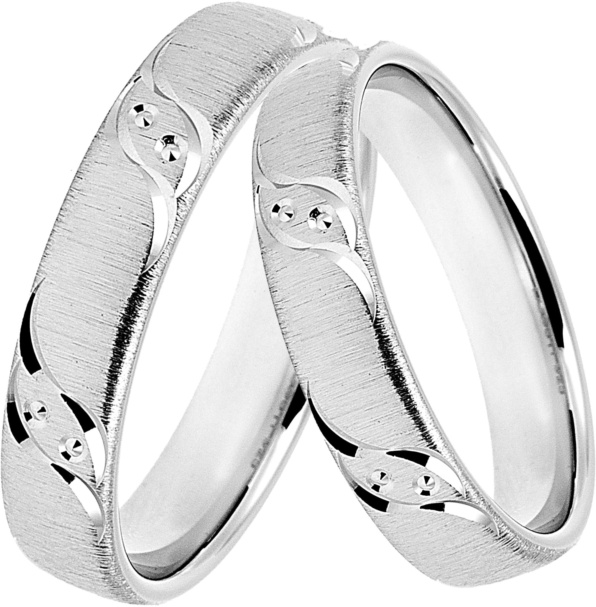 Trauring DOOSTI "Schmuck Geschenk Silber 925 Trauring Ehering Partnerring LIEBE" Gr. 66, silber (silberfarben), Fingerringe, Damen, 66, Silber 925 (Sterlingsilber), 4mm, Trauring, mit Zirkonia (synth.)