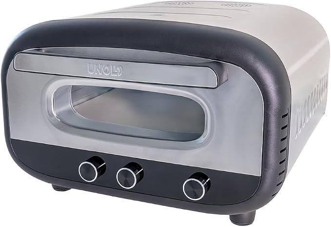 68806 Pizzaofen Alfredo - Elektrischer Pizzaofen ohne Gas inkl Zubehör, 2min Backzeit mit Pizzastein 450°C, 5 Programme wie Napoli, New York Style, auch geeignet für Flammkuchen u.v.m