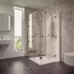 HSK teilgerahmt U-Kabine pendelbar „Aperto“ U-Kabine Glas Grau, Profile Schwarz-matt, L: 900 mm B: 900 mm H: 2000 mm
