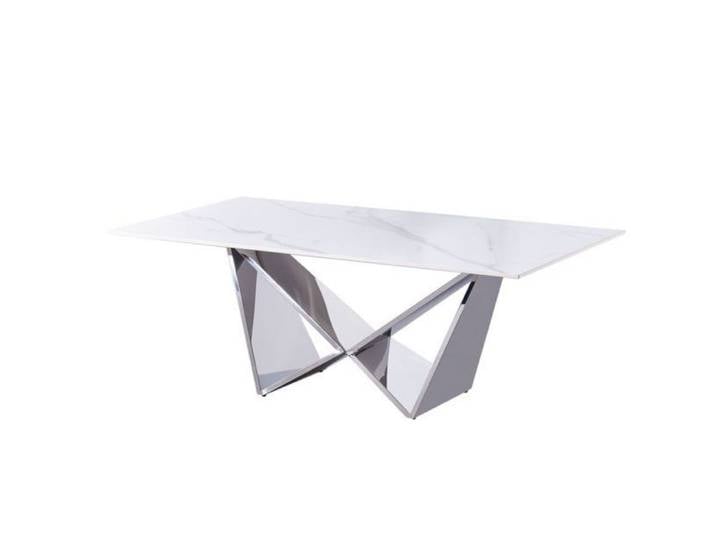 alesvelt Couchtisch Edler Couchtisch in Marmor-Optik mit Edelstahlbeinen 130cm