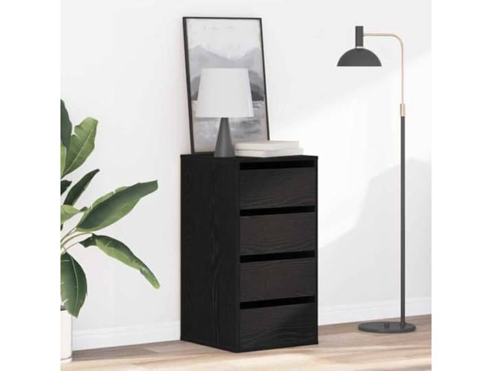 ZXQVLMRS Schubladenschrank mit 3 Schubladen, Schwarz Holzwerkstoff Kommode Modernes minimalistisches Design, Vielseitiger Stauraum, 40 x 41 x 76 cm