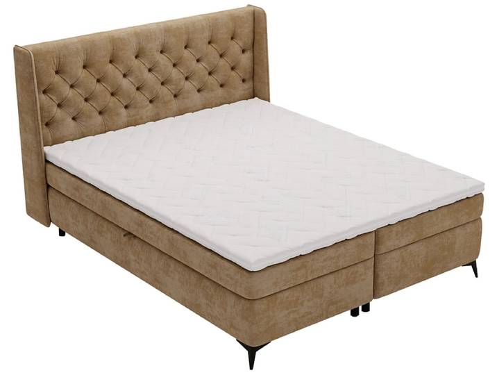 Boxspringbett ZARA cappuccino 140x200cm halbfest