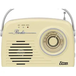 Elta ELTRA Radio LUIZA RETRO SP-11 MP3 USB SD Vanill (MW), Radio, Weiss