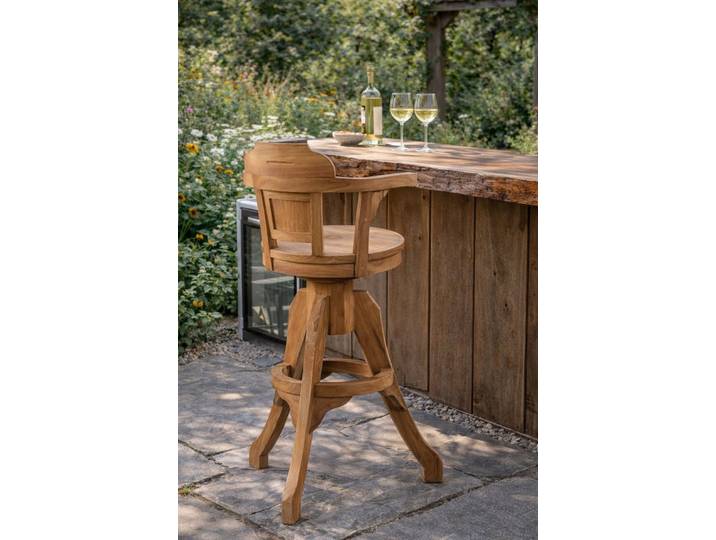 JVmoebel Barhocker Brauner Designer-Hocker aus Holz mit stilvollem Design