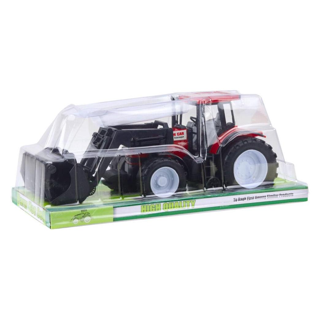 Lean Toys Traktor, landwirtschaftliches Fahrzeug, Landwirt, Mit, Greifer, Rot (67992477)