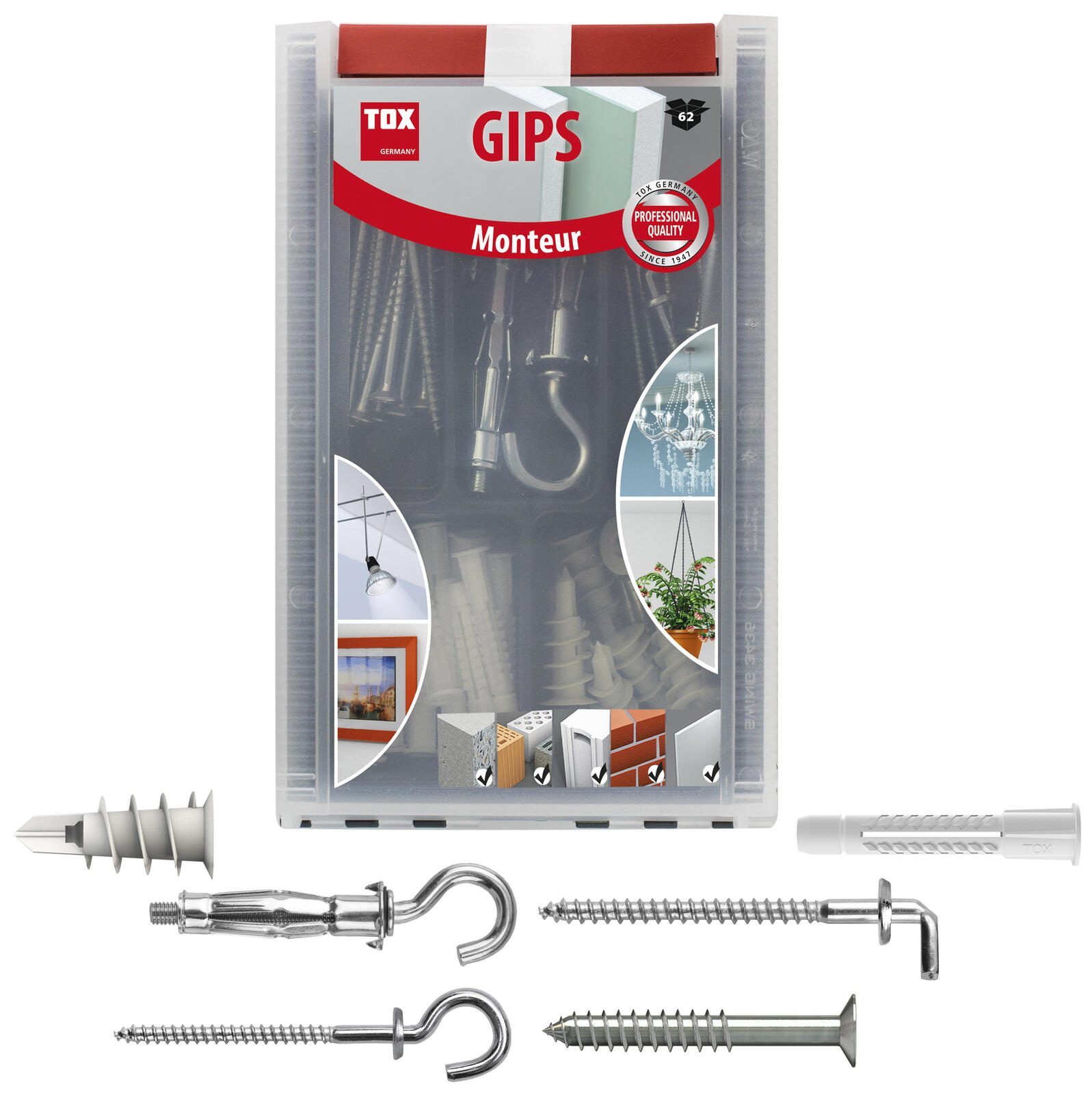 TOX Monteur Gips Hohlraumdübel-Sortiment 62 tlg. 094901061