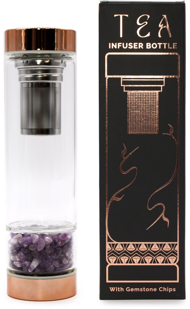 Ancient Wisdom Kristallen glazen theepot met amethist en infuser