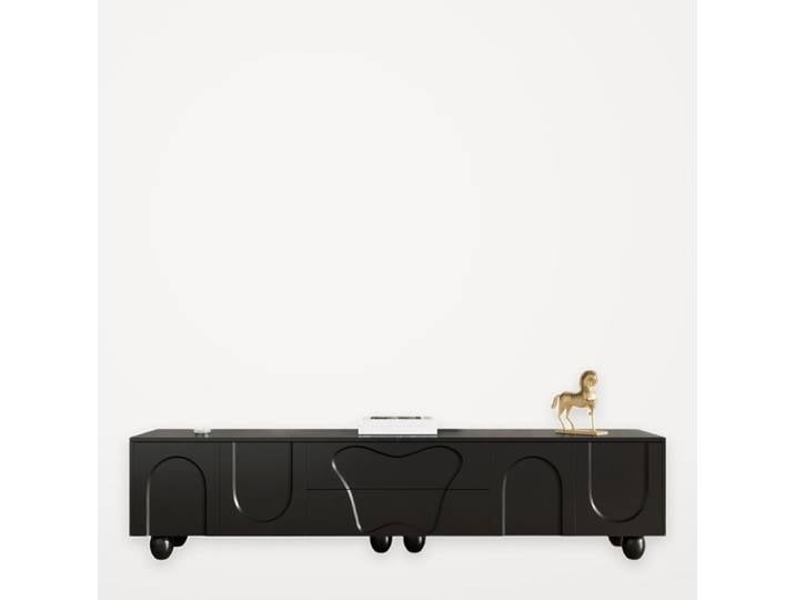 Meuble TV Une armoire TV minimaliste et élégante doté de beaucoup d'espace de rangement coloris noir