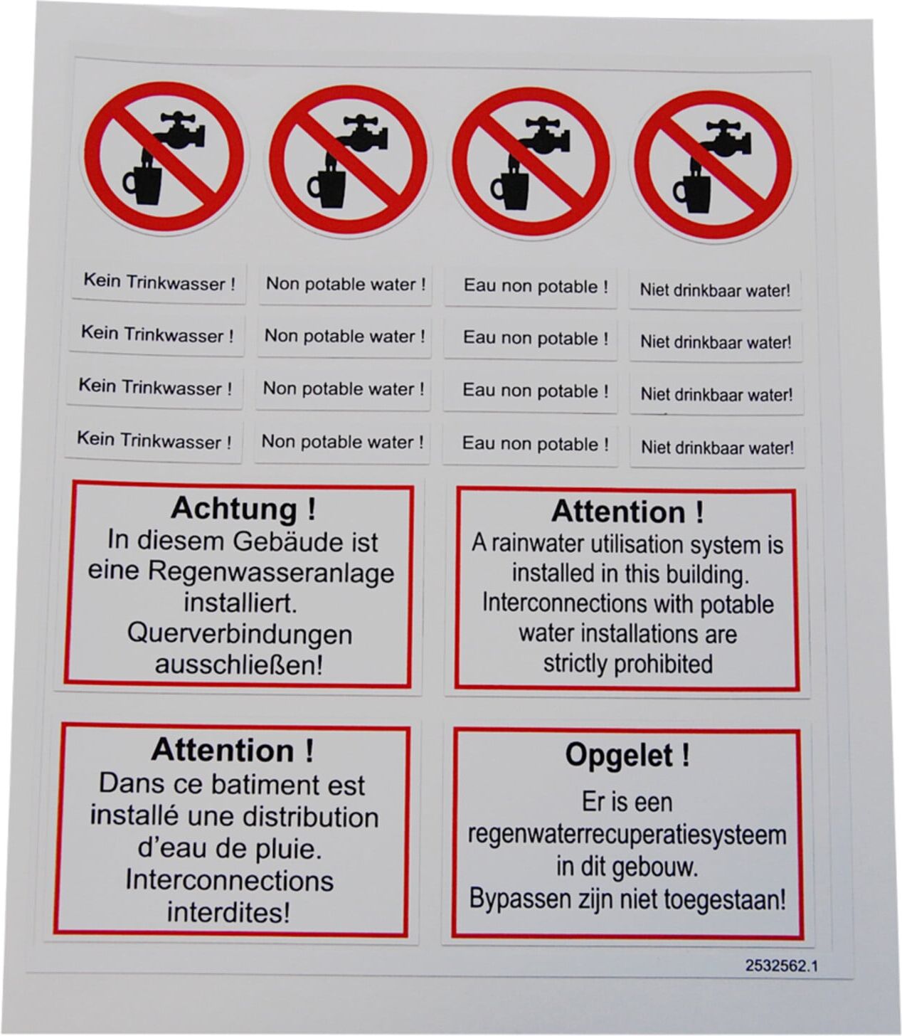 Wilo Beschriftungsset für Regenwassernutzung (2518362)