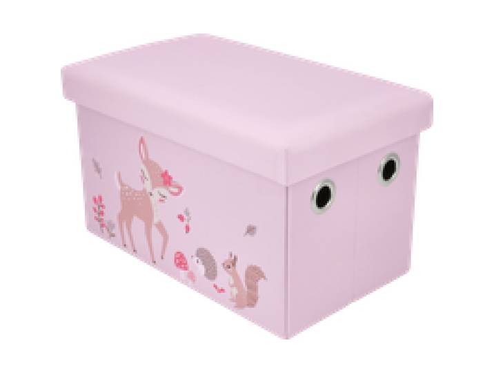 LUPILU® Coffre à jouets enfant avec rangement (rose)