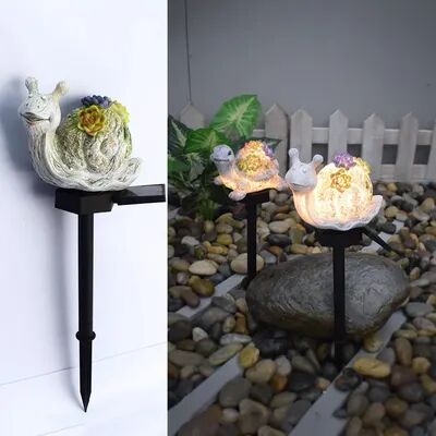 Outdoor Solar Garden Lights Modern Garden Decoration Snail Outdoor, Solar New Magnesium Oxide Resin Light, Waterproof Garden Plug Landscape Lighting snail
