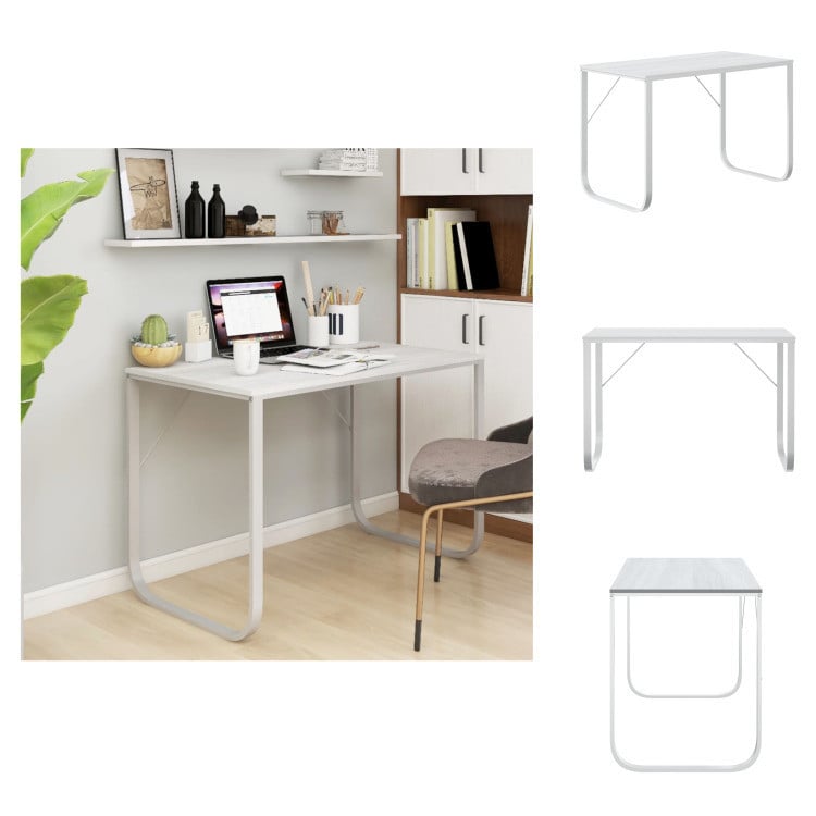 vidaXL Computerbureau, wit, B: 110 cm, D: 60 cm, H: 73 cm