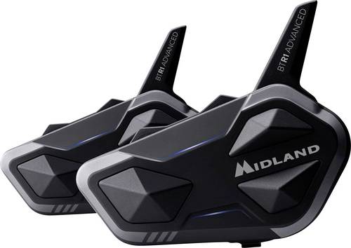 Midland C1529.06 BTR1 Advanced X Twin Pack Motorrad-Gegensprechanlage Passend für (Helmtyp) alle Helmtypen