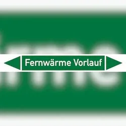 Rohrleitungskennzeichen Fernwärme Vorlauf - 100x15 mm Folie selbstklebend