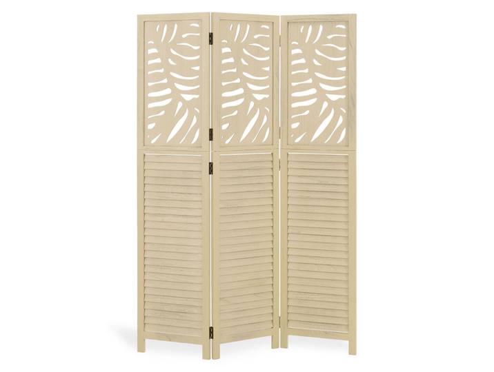 Homestyle4u Paravent 120/170 cm Beige, Holz, 120x170x2 cm, Wohnzimmer, Raumteiler, Paravents